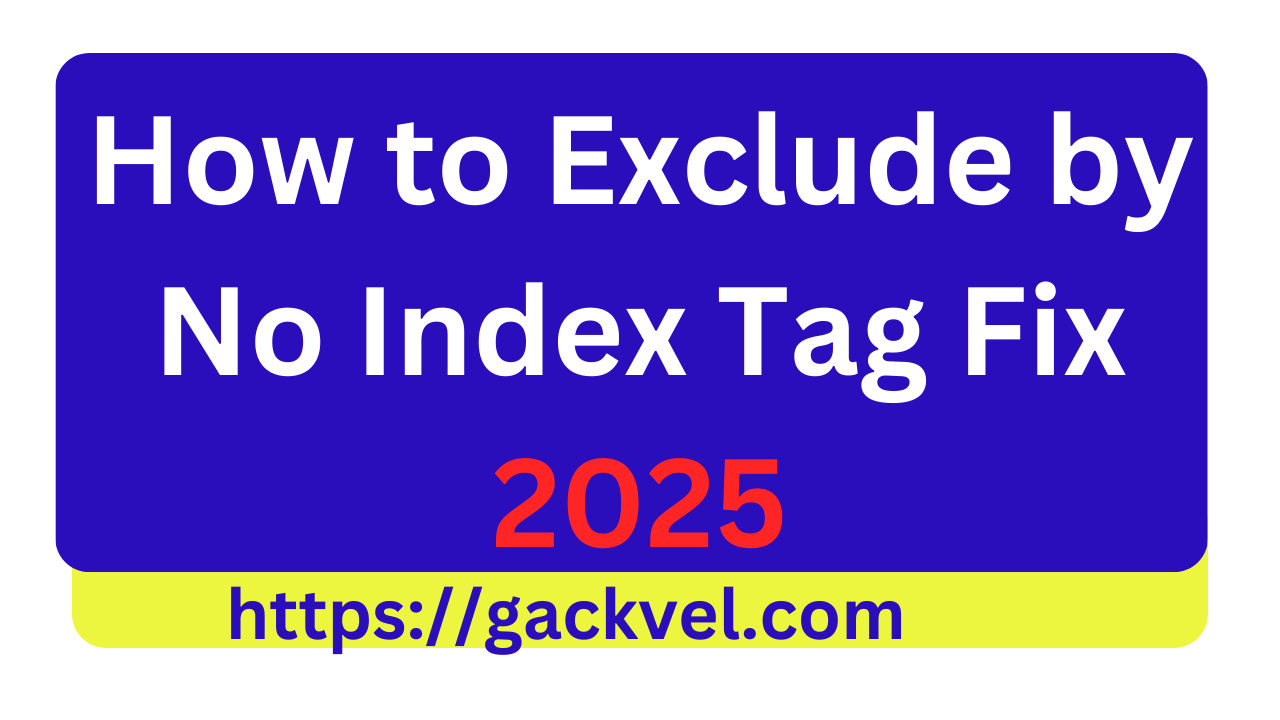 how to exclude by no index tag fix