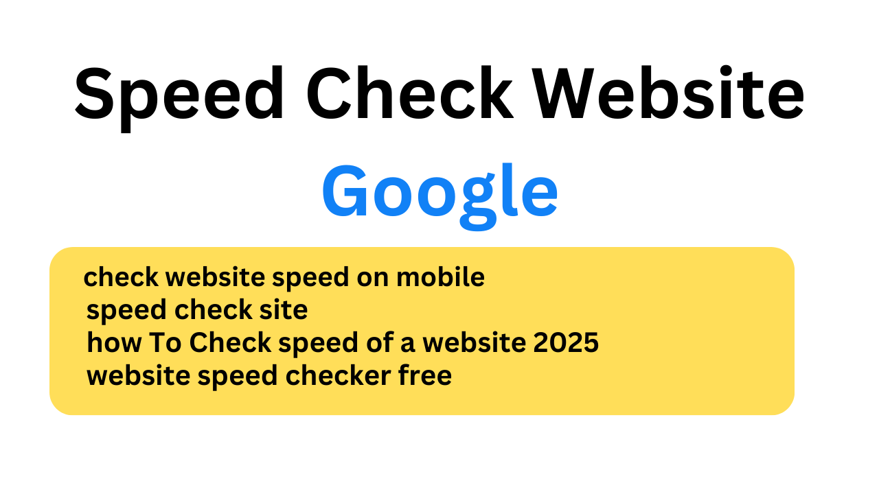 how To Check speed of a website