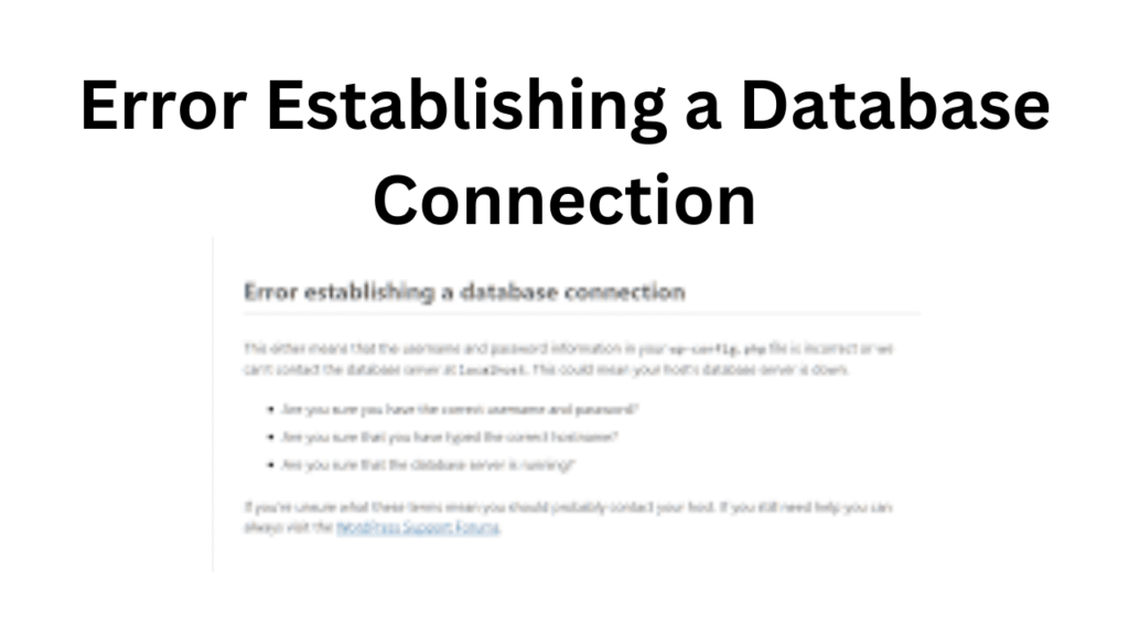 Error Establishing a Database Connection