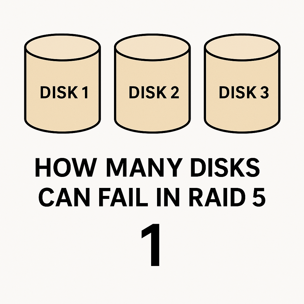 How many disk can fail in raid 5