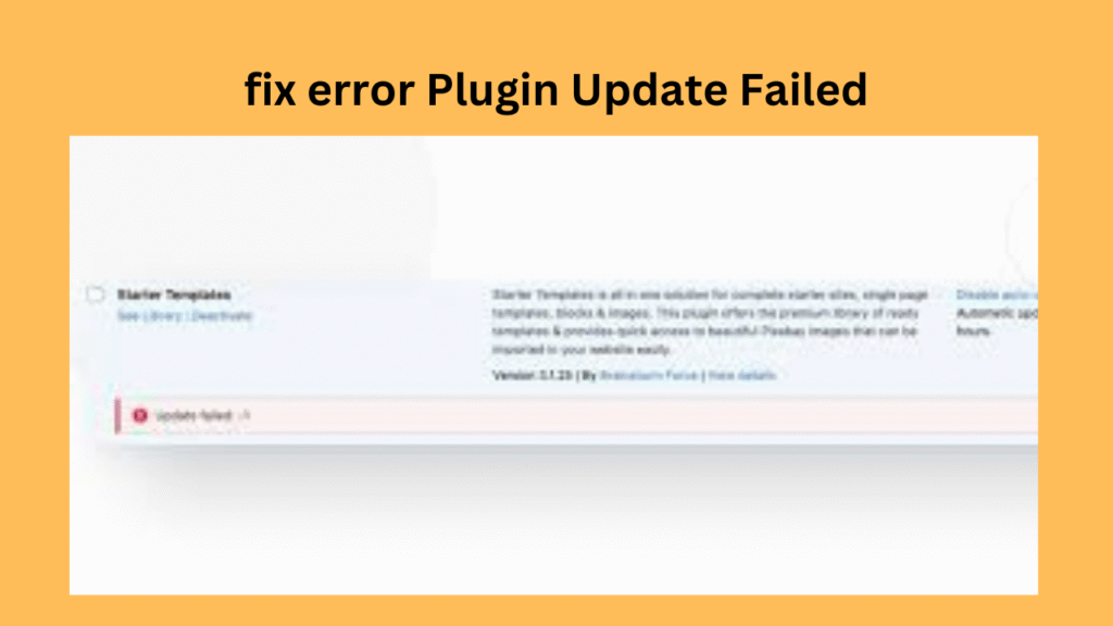 fix error Plugin Update Failed