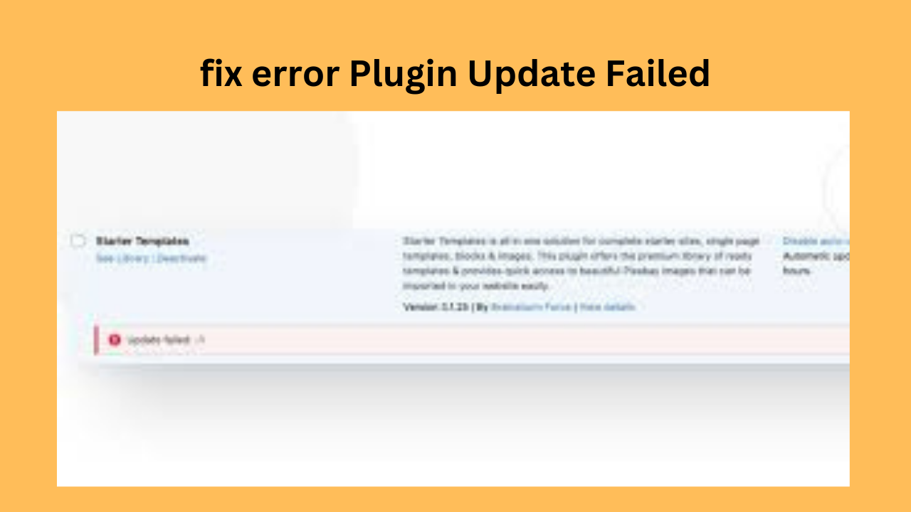 fix error Plugin Update Failed